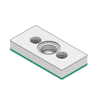 MODULAR SOLUTIONS PNEUMATIC PLATE 45MM X 90MM WITH GASKET 1/2 NPT THREADED CENTER THRU HOLE